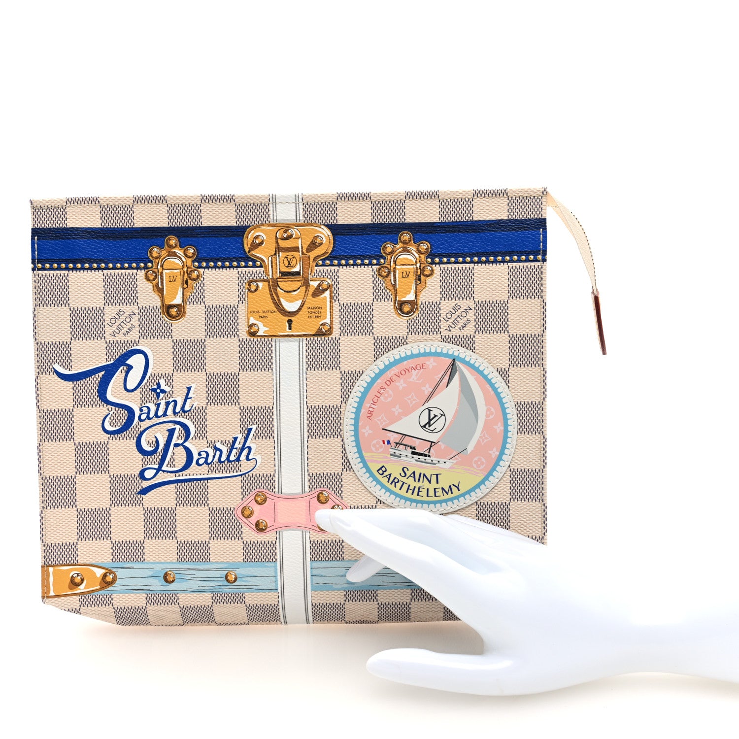 Louis Vuitton Damier Azur Summer Trunks Saint Barths Toiletry Pouch 26 2 of 6