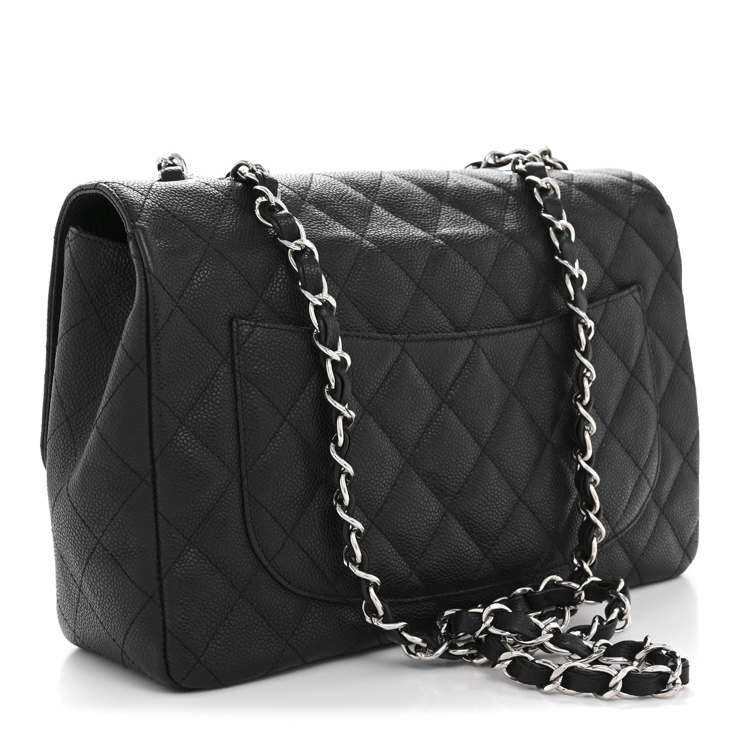 Chanel Caviar Quilted Jumbo Single Flap Black 3 of 13
