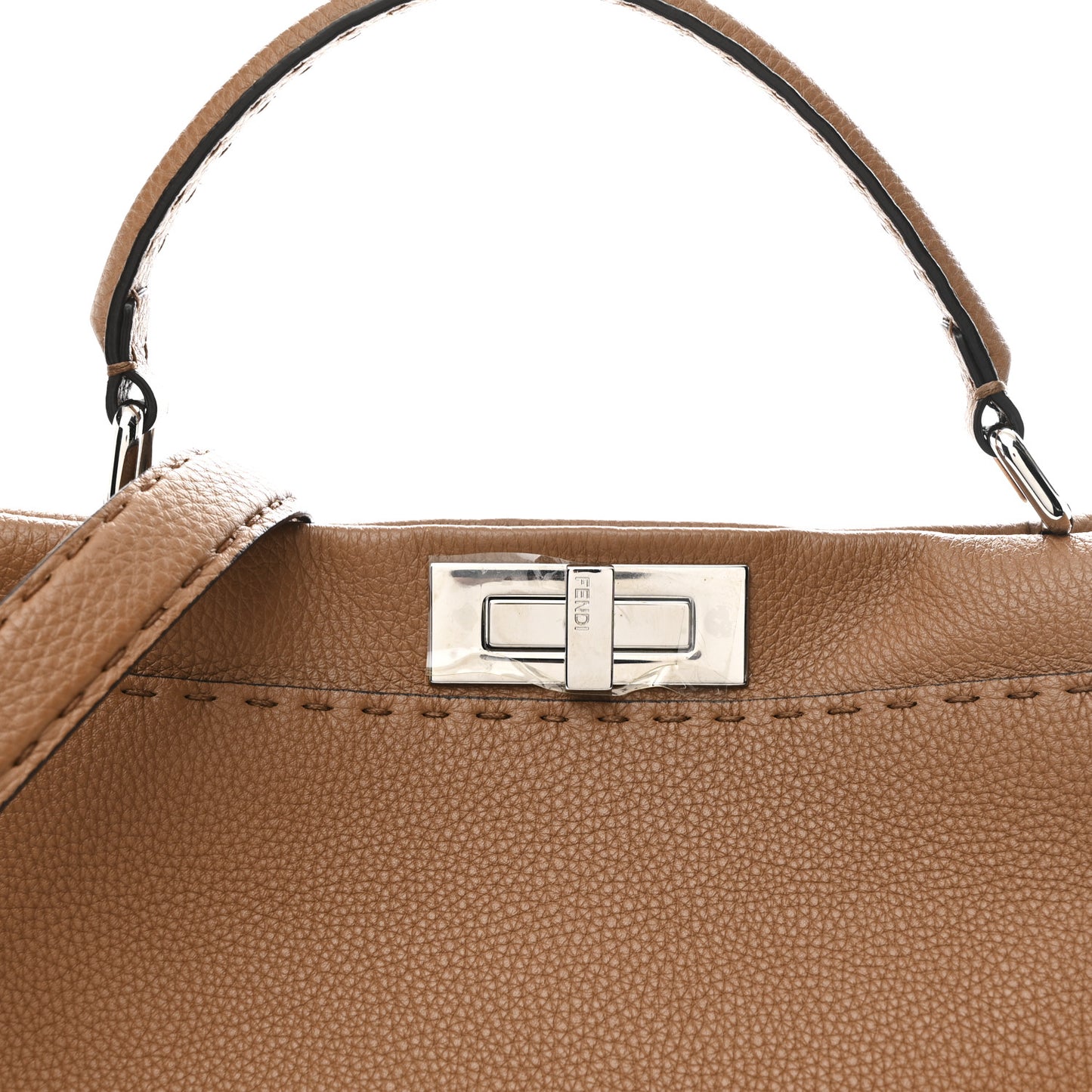 Cuoio Romano Selleria Bi-Color Large Peekaboo Iconic Satchel  Mou Deserto