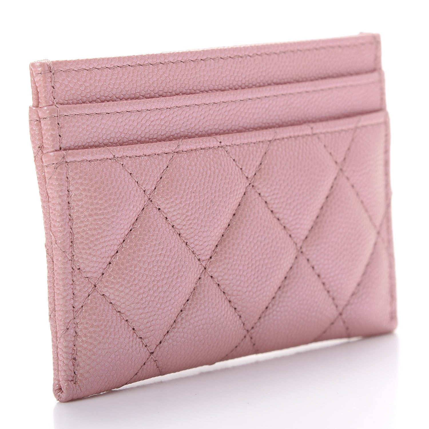 Chanel Iridescent Caviar Quilted Card Holder Rose Pink 3 of 9