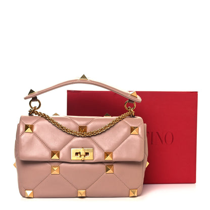 Valentino Garavani Nappa Large Roman Stud Shoulder Bag Rose Cannelle 14 of 14