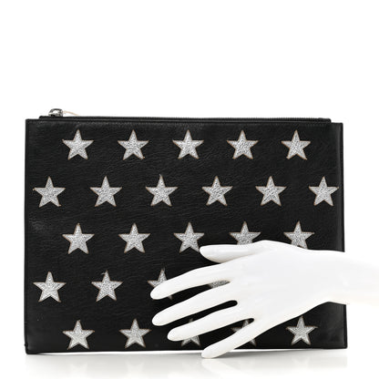 Saint Laurent Calfskin Star Rider iPad Pouch Black Silver 2 of 10