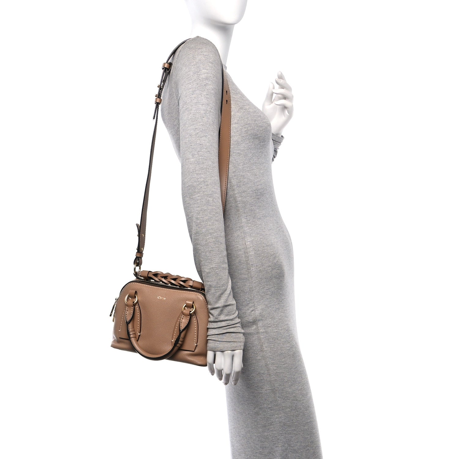 Chloe Calfskin Small Daria Cement Brown 2 of 16