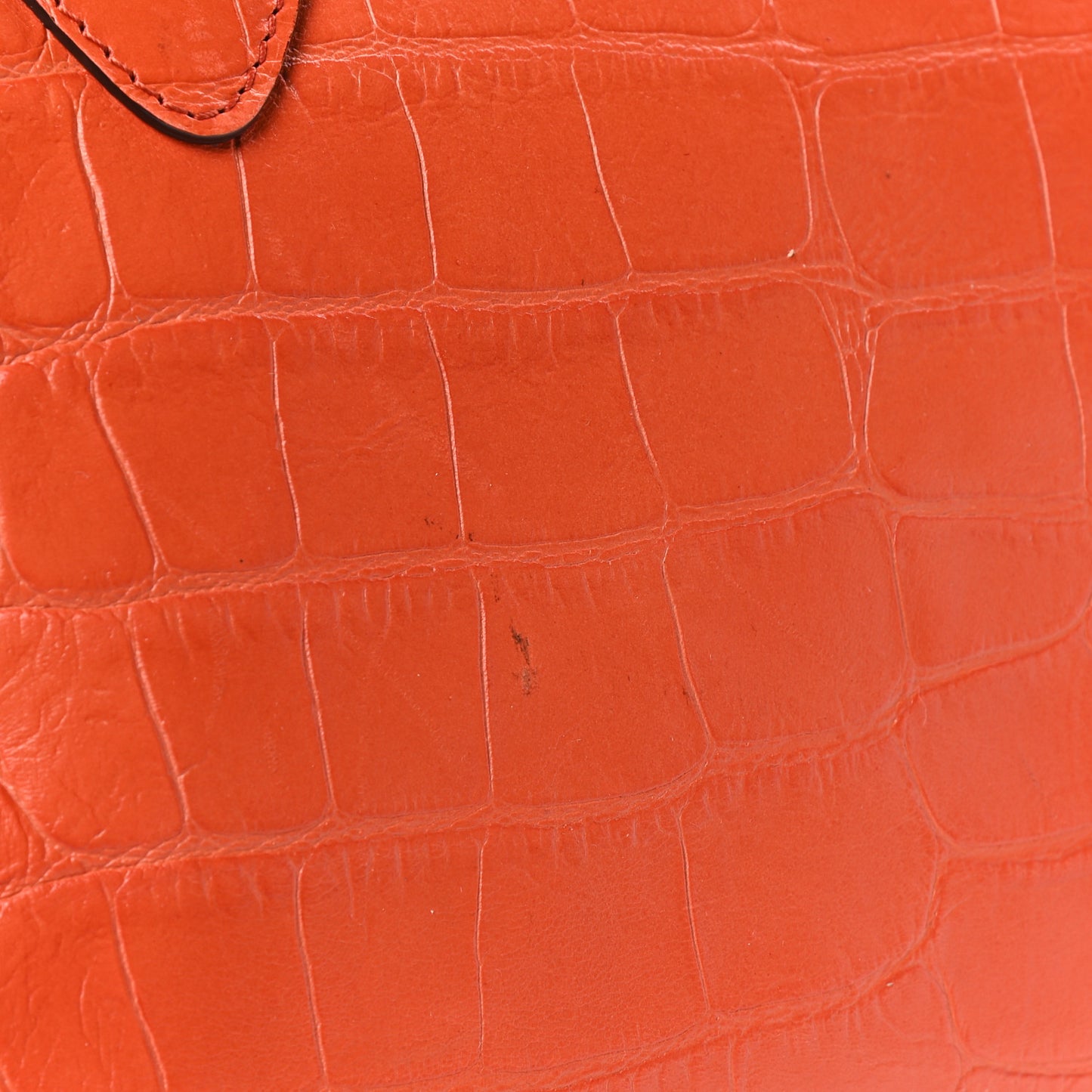 Calfskin Crocodile Embossed Tote Orange