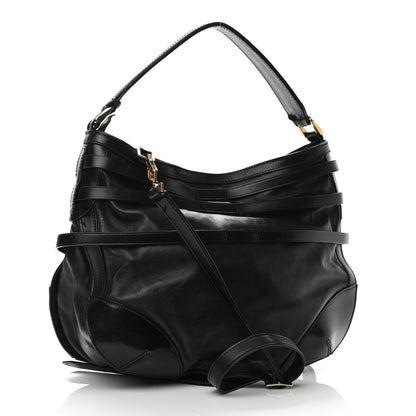 Burberry Lambskin Bridle Calfskin Small Dutton Hobo Black 2 of 14