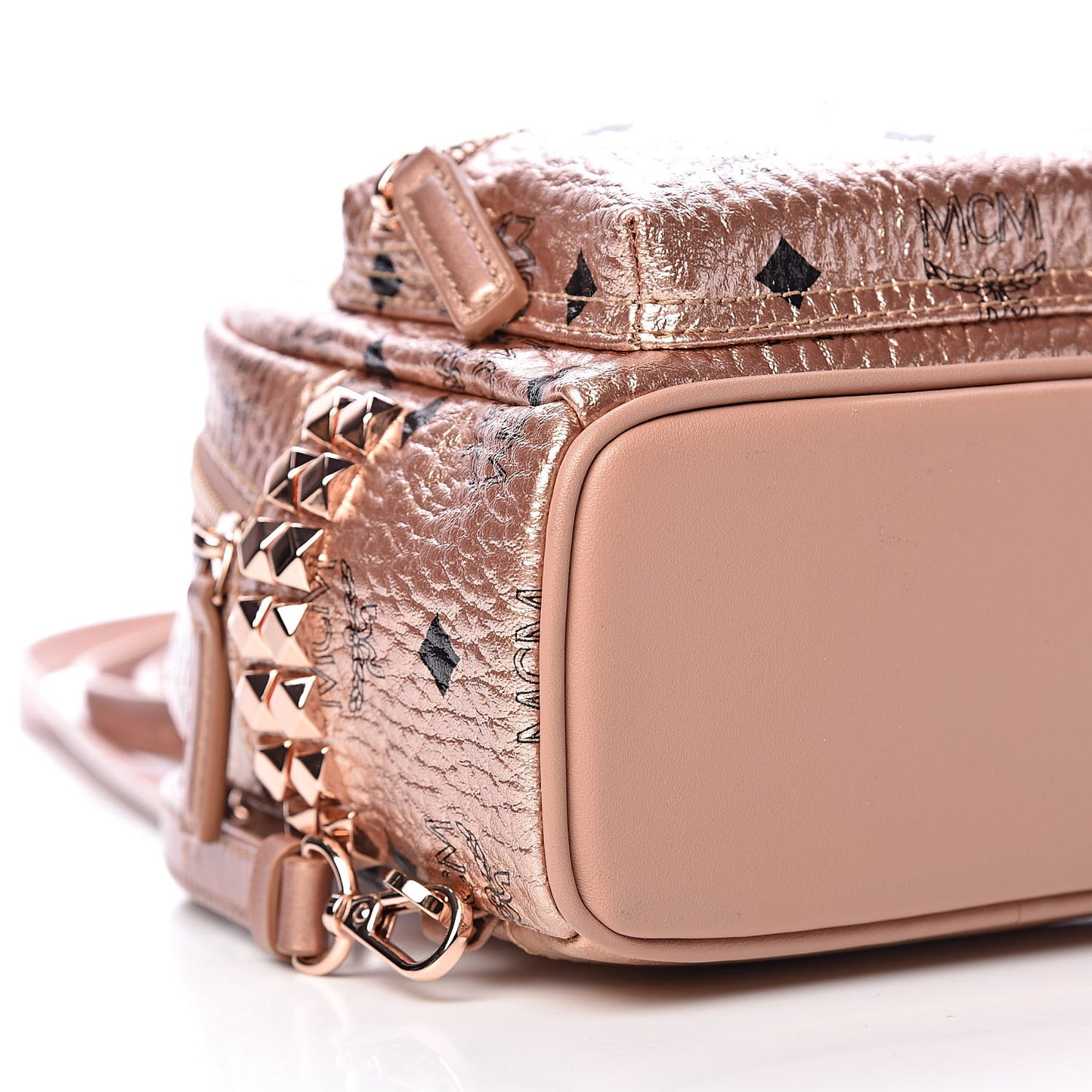 Metallic Visetos Studded X-Mini Bebe Boo Backpack Champagne Gold