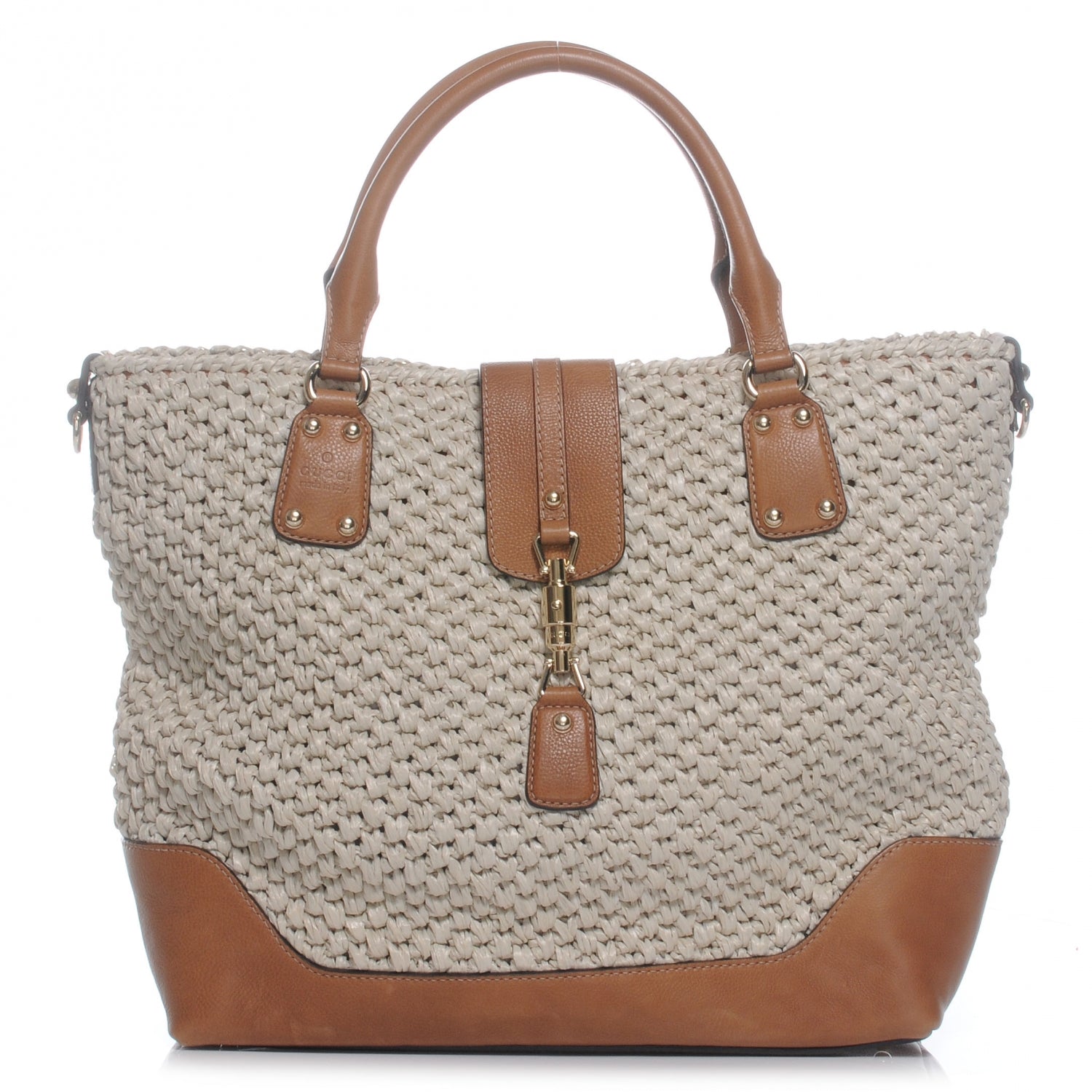 Gucci Raffia Large Santa Monica Tote Camel 1 of 8