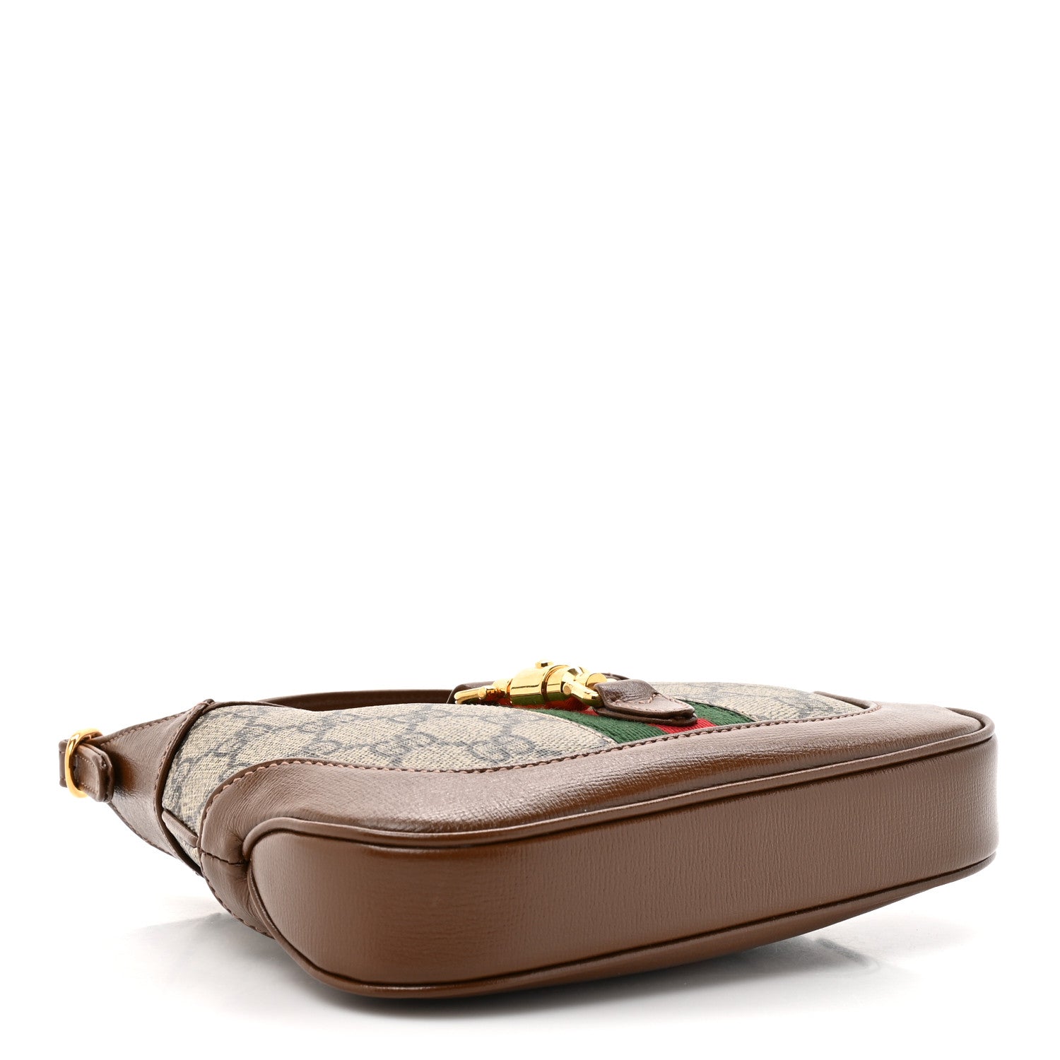 Gucci GG Supreme Monogram Azalea Calfskin Web Mini Jackie 1961 Hobo Beige Ebony Brown Sugar 4 of 10