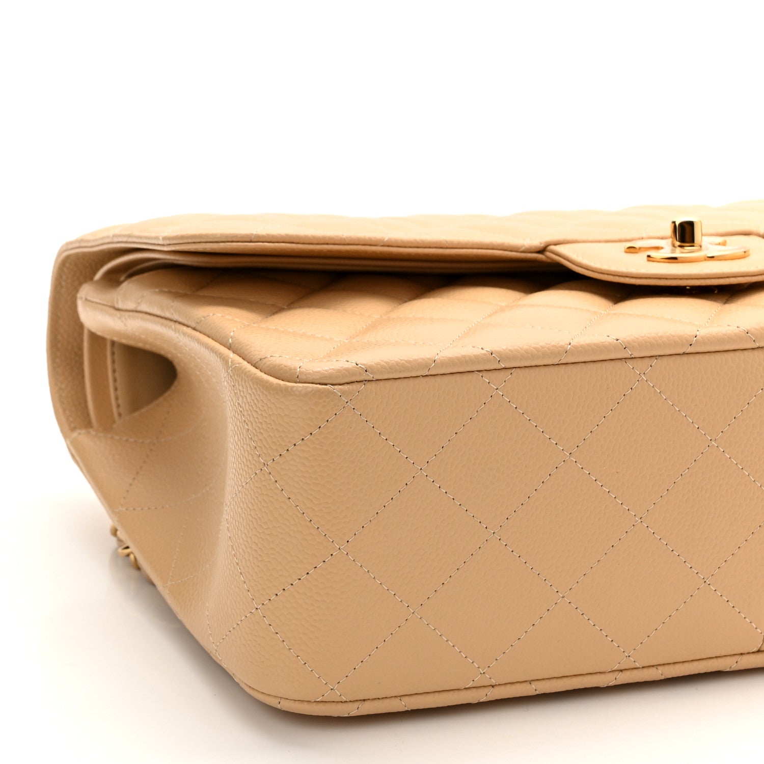 Chanel Caviar Quilted Jumbo Double Flap Beige Clair 9 of 11