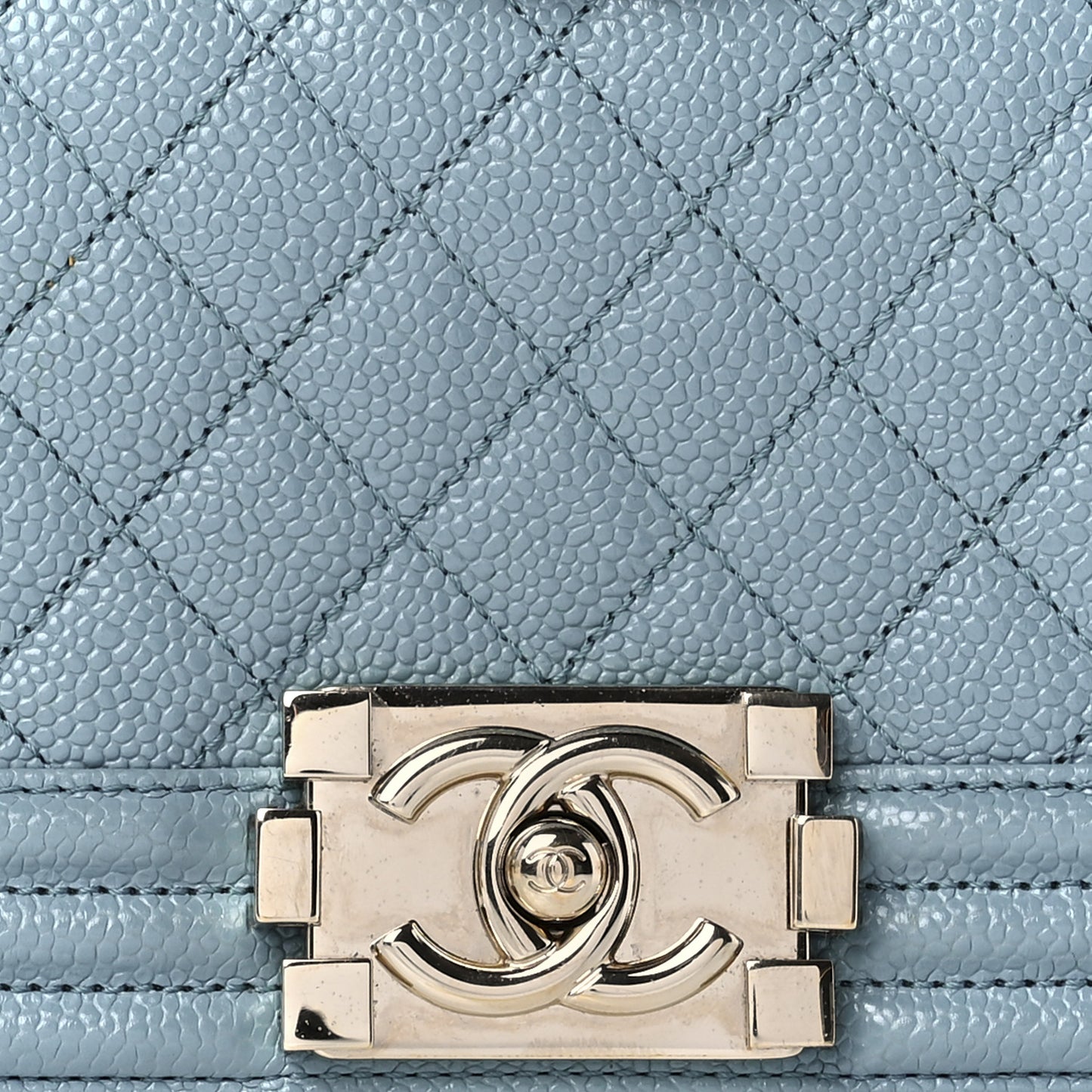 Caviar Quilted Small Boy Flap Light Blue