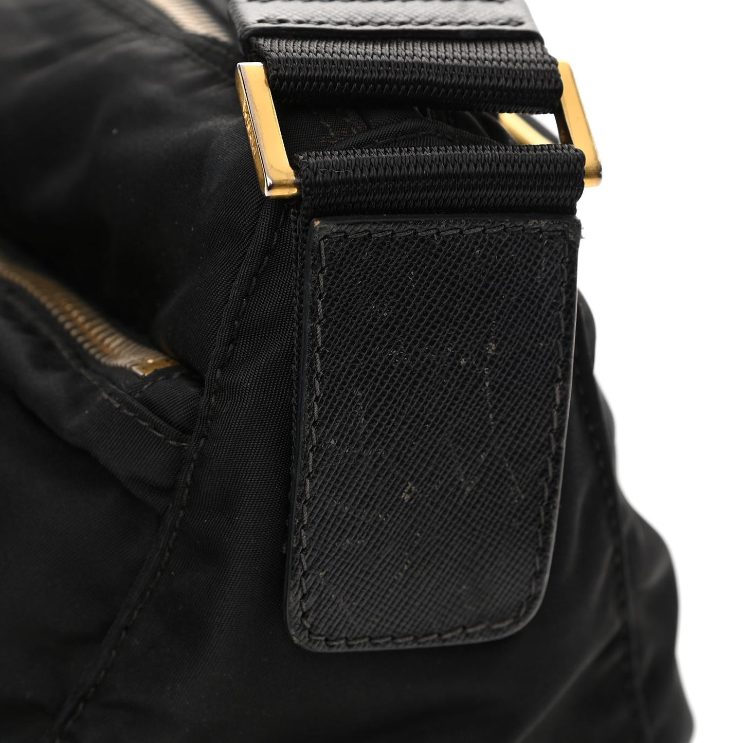 Nylon Tessuto Messenger Bag Black