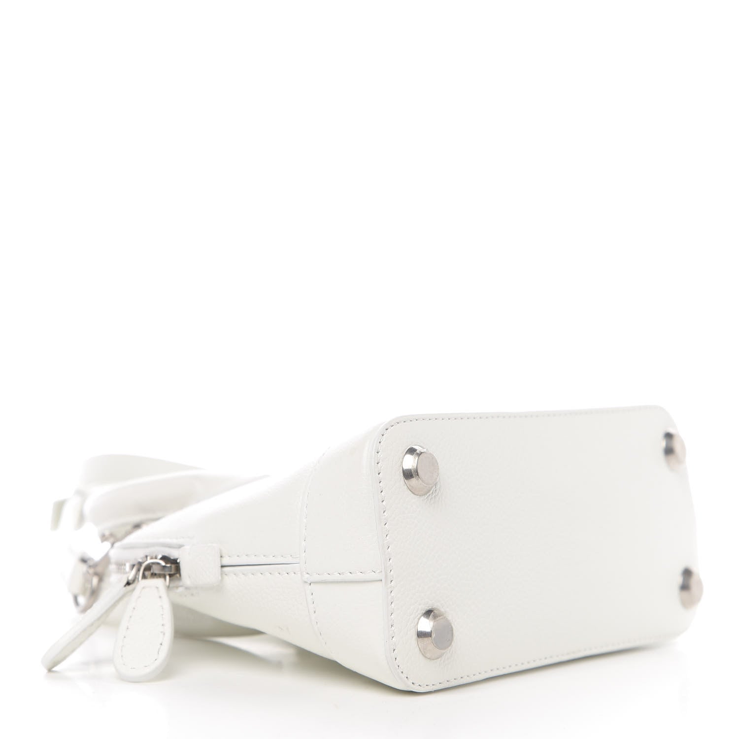 Balenciaga Grained Calfskin Logo XXS Ville Top Handle Bag White Fluo Pink 3 of 8