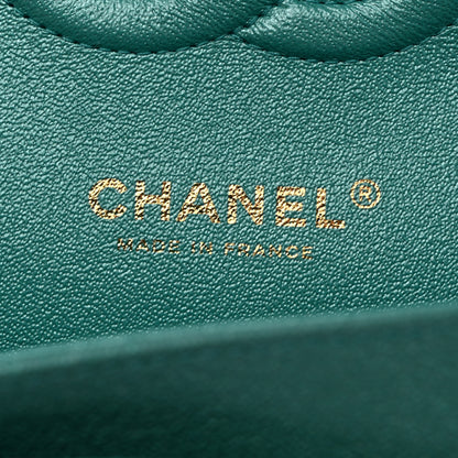 Chanel Iridescent Caviar Quilted Medium Double Flap Green 6 of 10