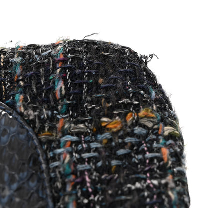 Chanel Tweed Snakeskin Quilted Medium CC Filigree Flap Blue Multicolor 12 of 12