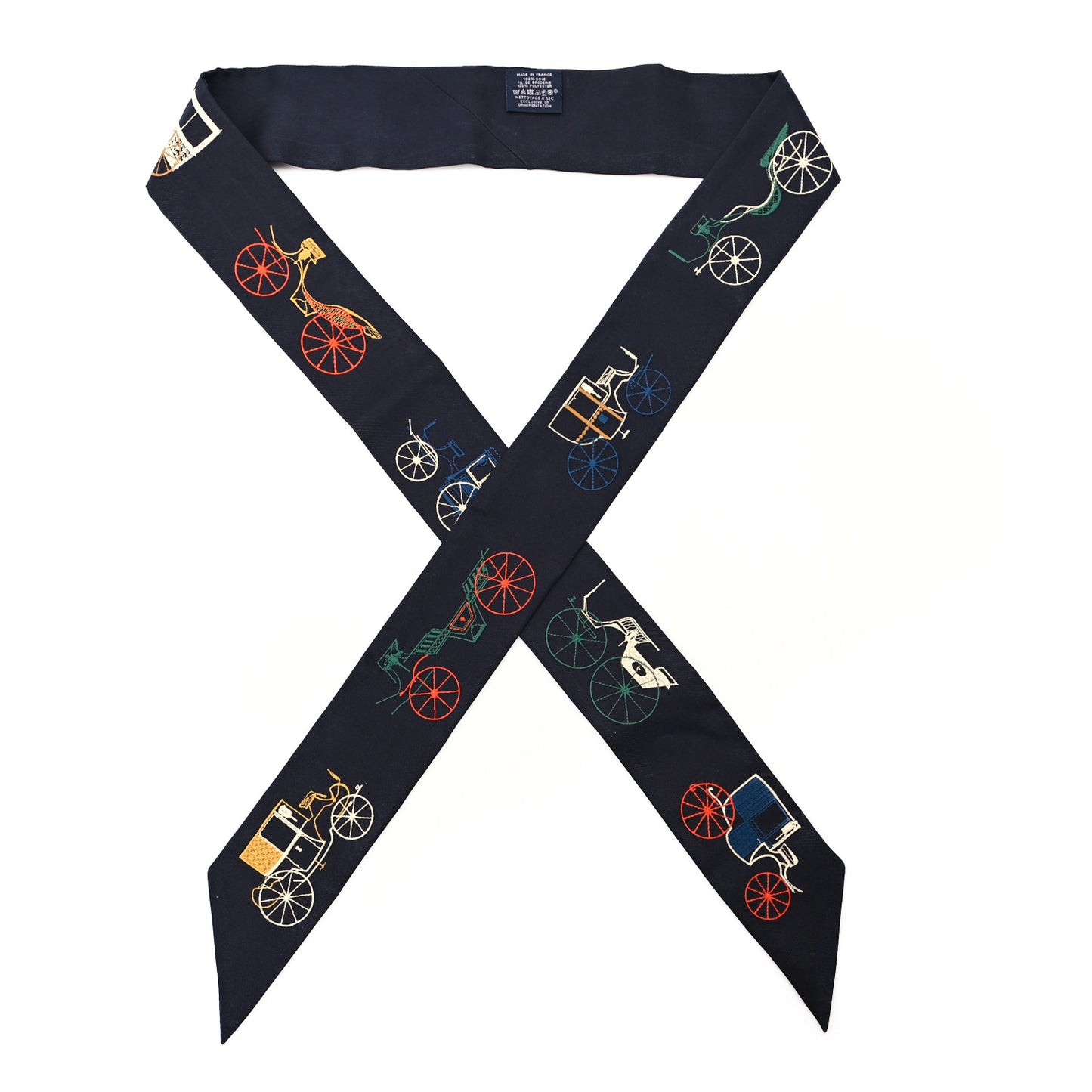 Silk Embroidered A Toute Berline Long Twilly Black Multicolor