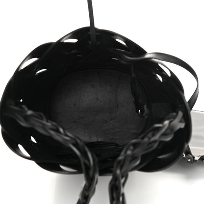 Prada Vitello Intreccio Bucket Bag Black 6 of 18
