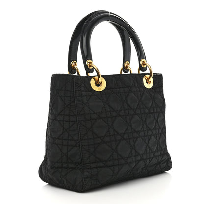 Christian Dior Nylon Cannage Medium Lady Dior Black 3 of 13