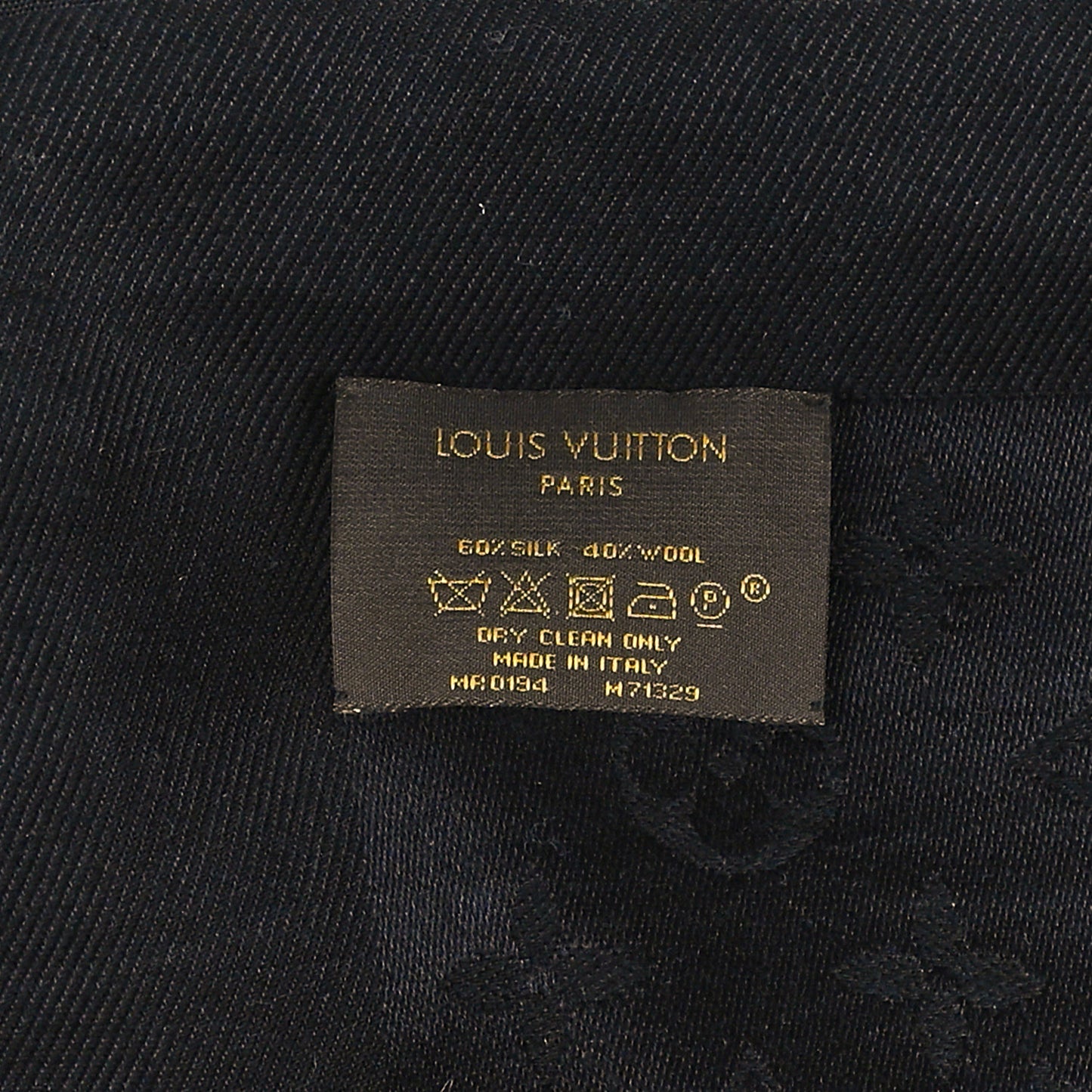 Silk Wool Monogram Shawl Black