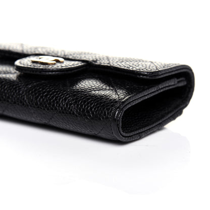 Chanel Caviar Quilted Flap Card Holder Wallet Black 9 of 9