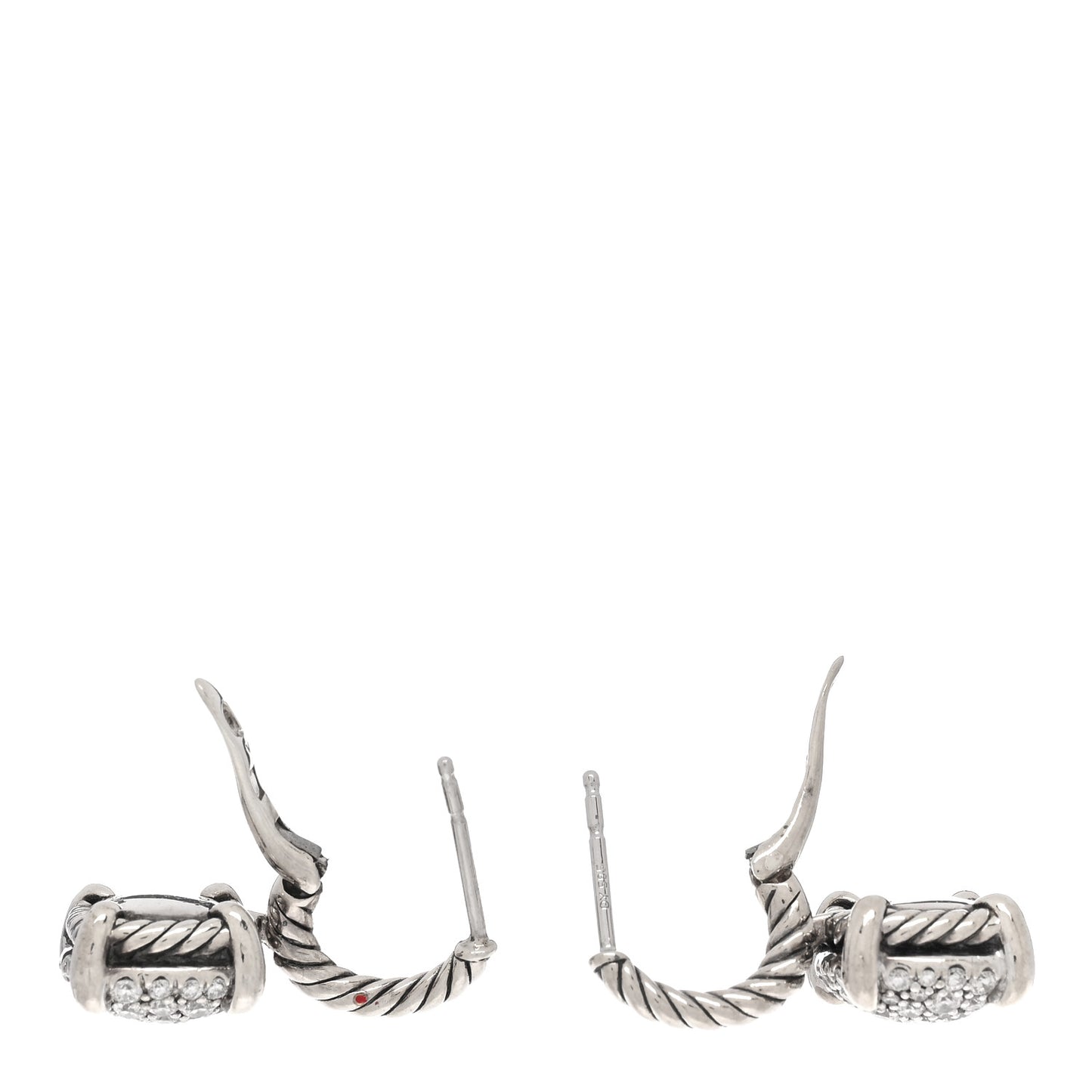 Sterling Silver Diamond 10mm Chatelaine Drop Earrings