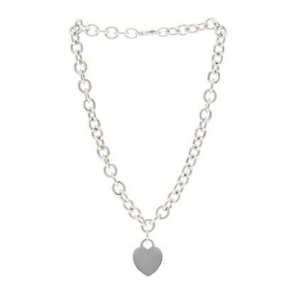 Tiffany Sterling Silver Heart Tag Pendant Necklace 3 of 5