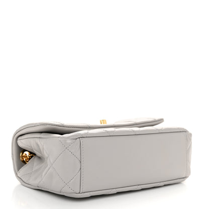 Chanel Lambskin Resin Pearl Quilted Small Flap Grey 4 of 11