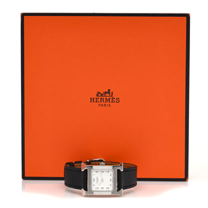 Hermes Stainless Steel Epsom 21mm Heure H Hour Quartz Watch Noir 5 of 5