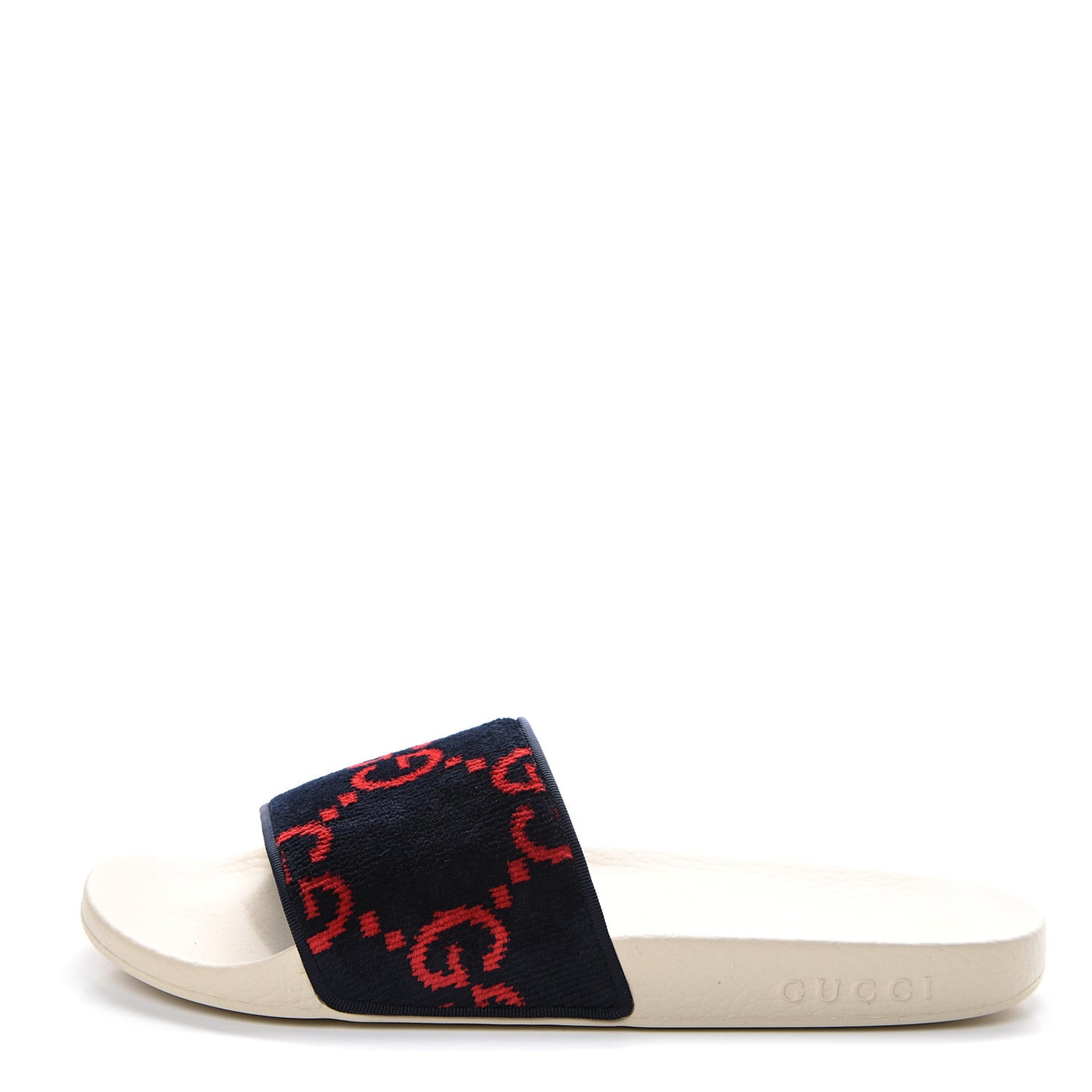 Terry Cloth GG Monogram Slide Sandals 40 Blue Red