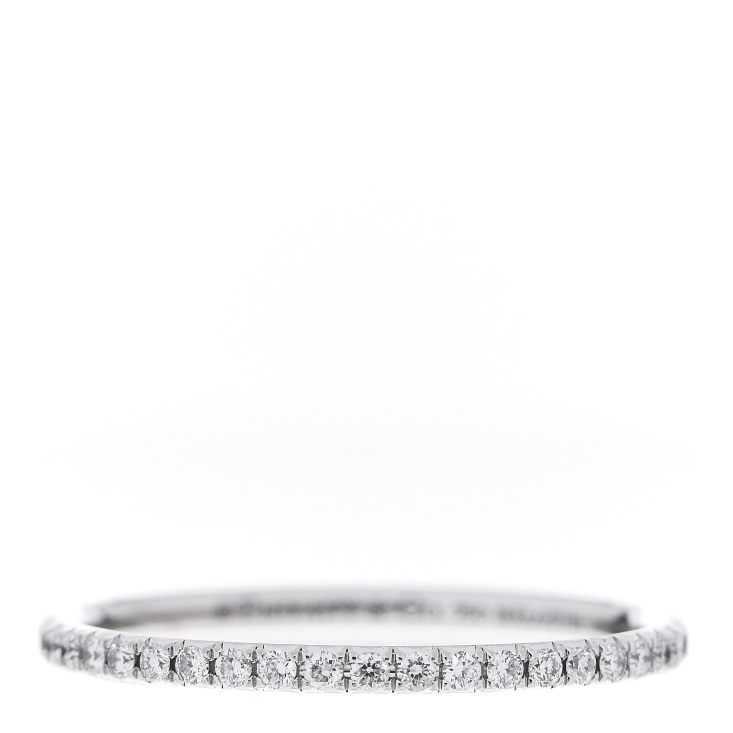 Tiffany 18K White Gold Diamond Metro Band Ring 54 7 1 of 5