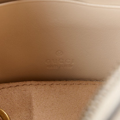 Gucci Calfskin Matelasse Chevron Mini GG Marmont Half Moon Hobo Mystic White 6 of 10