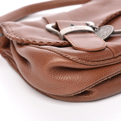 Christian Dior Calfskin Braided Gaucho Double Saddle Bag Brown 11 of 23