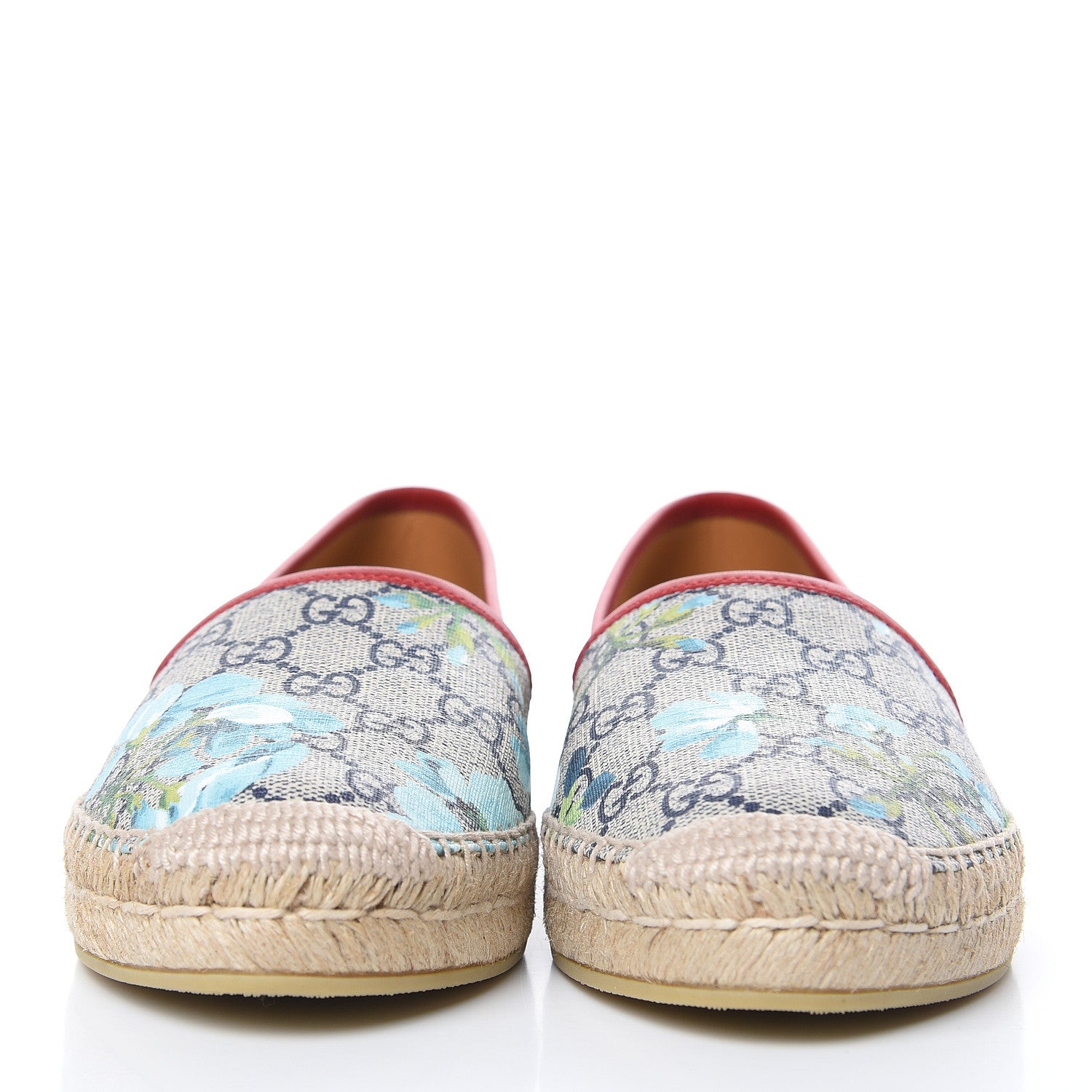 Gucci GG Supreme Monogram Blooms Espadrilles 39 Beige Blue Navy Hibiscus Red 2 of 9