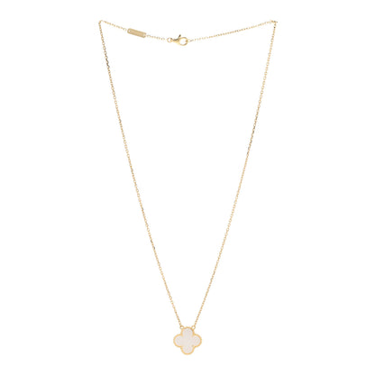 Van Cleef & Arpels 18K Yellow Gold Mother of Pearl Vintage Alhambra Pendant Necklace 3 of 5