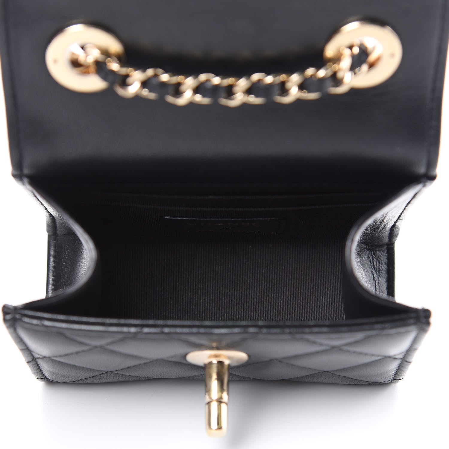 Chanel Lambskin Quilted Mini Trendy CC Chain Wallet Black 6 of 16