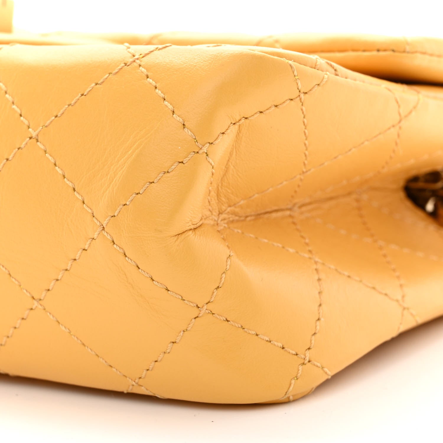 Chanel Aged Calfskin Quilted 2.55 Reissue Mini Flap Yellow 10 of 11