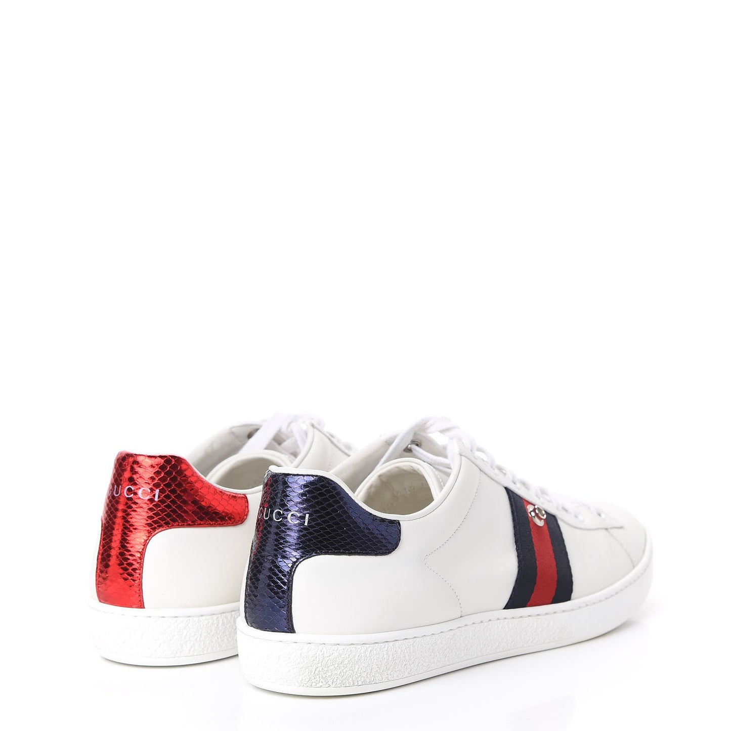 Calfskin Ayers Web Blind for Love Embroidered Womens Ace Sneakers 40.5 White