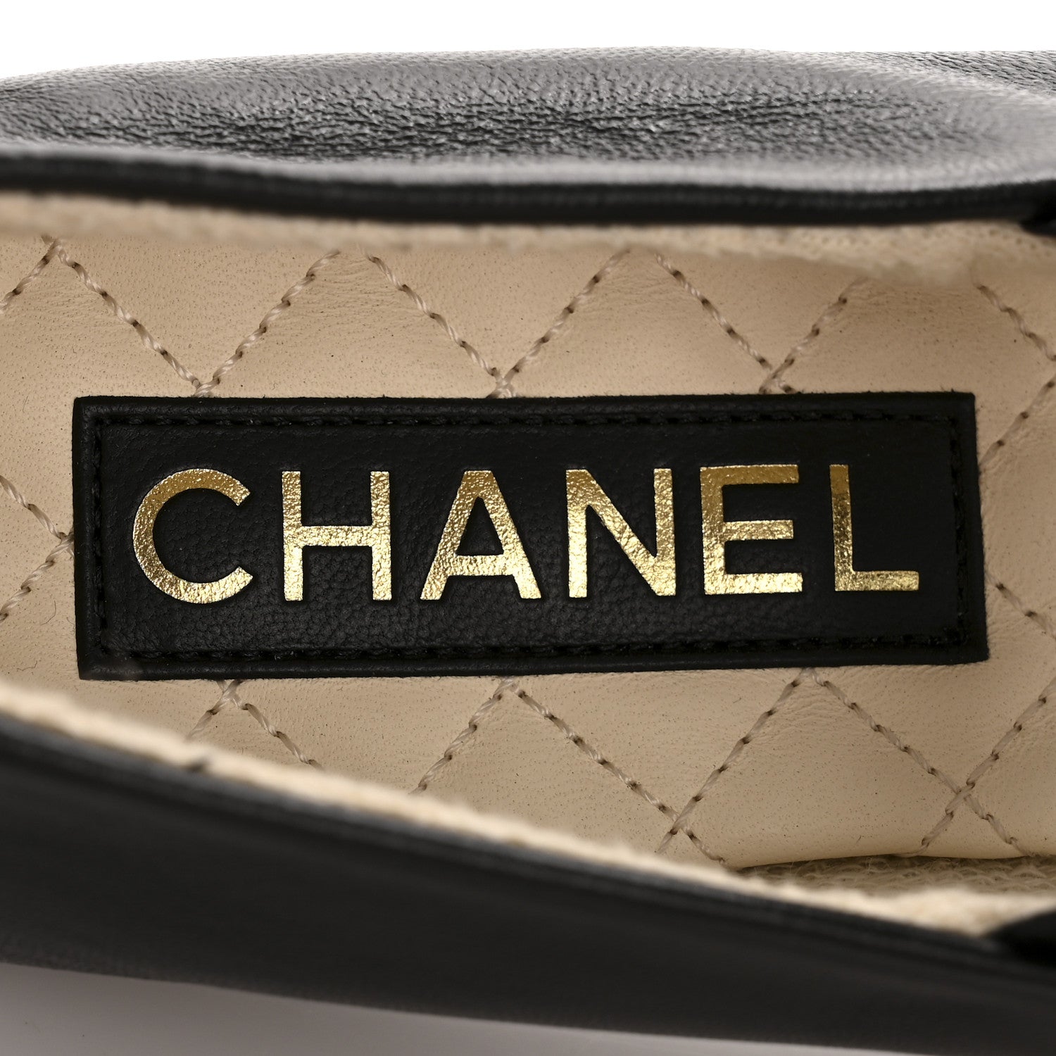 Chanel Lambskin Cap Toe CC Mary Jane Flats 38 Black 8 of 10