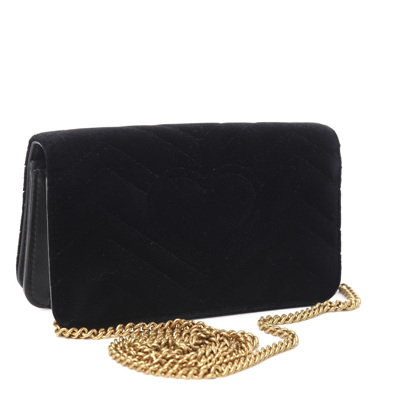 Velvet Matelasse GG Marmont Mini Bag Black