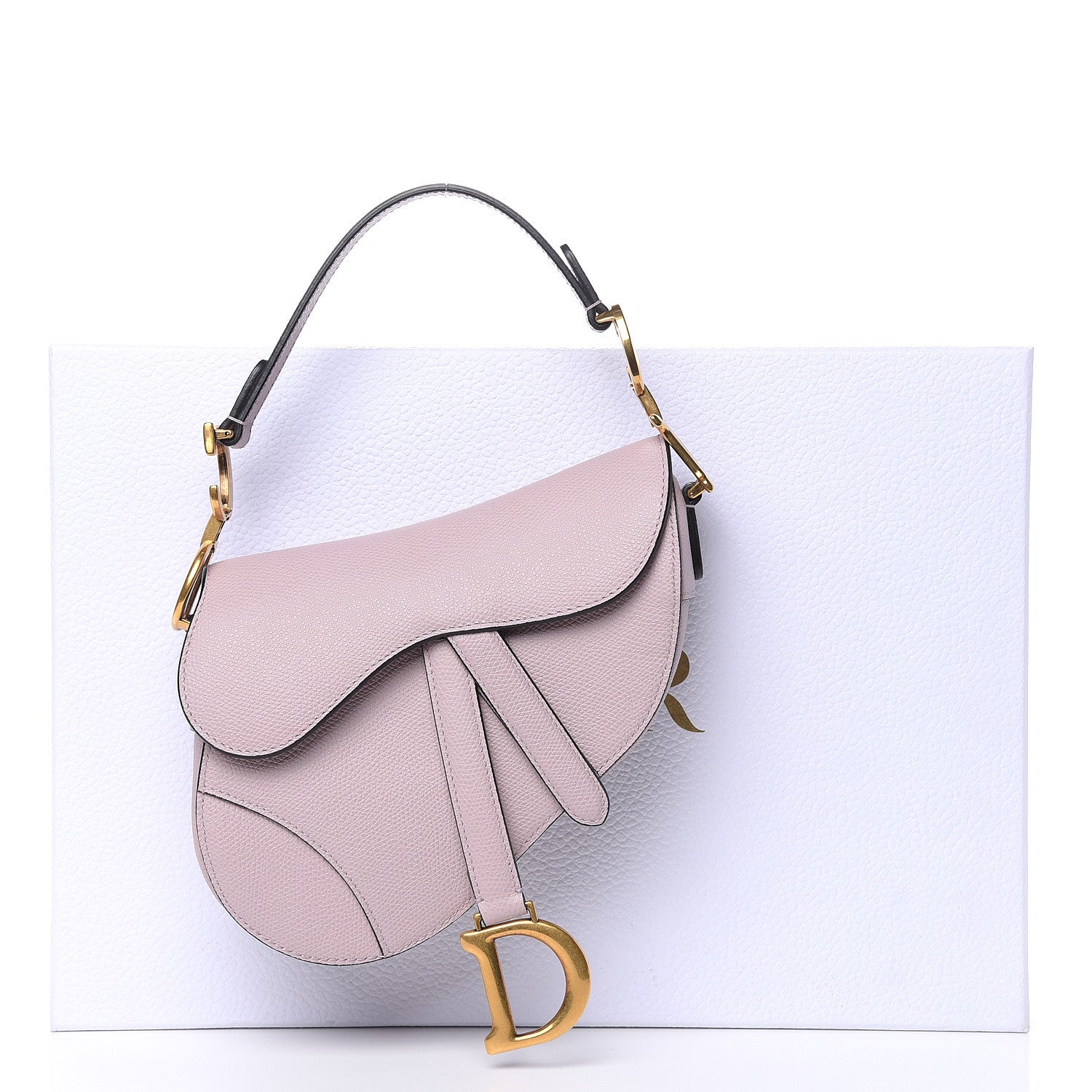 Christian Dior Grained Calfskin Mini Saddle Bag Light Purple 9 of 9