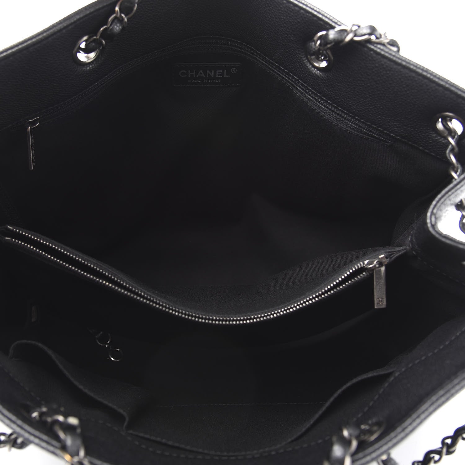 Chanel Metallic Grained Calfskin Woven Chain Large Shopping Bag Black 5 of 10
