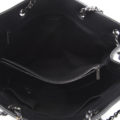 Chanel Metallic Grained Calfskin Woven Chain Large Shopping Bag Black 5 of 10