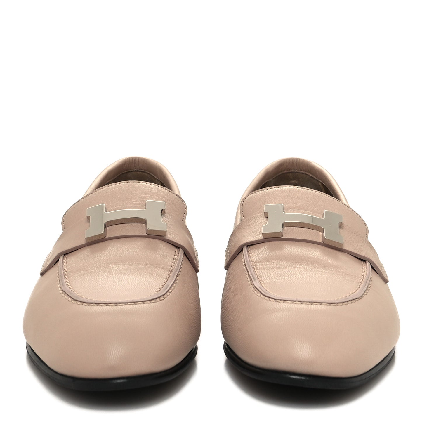 Goatskin Womens Paris Loafers 36 Beige Nude