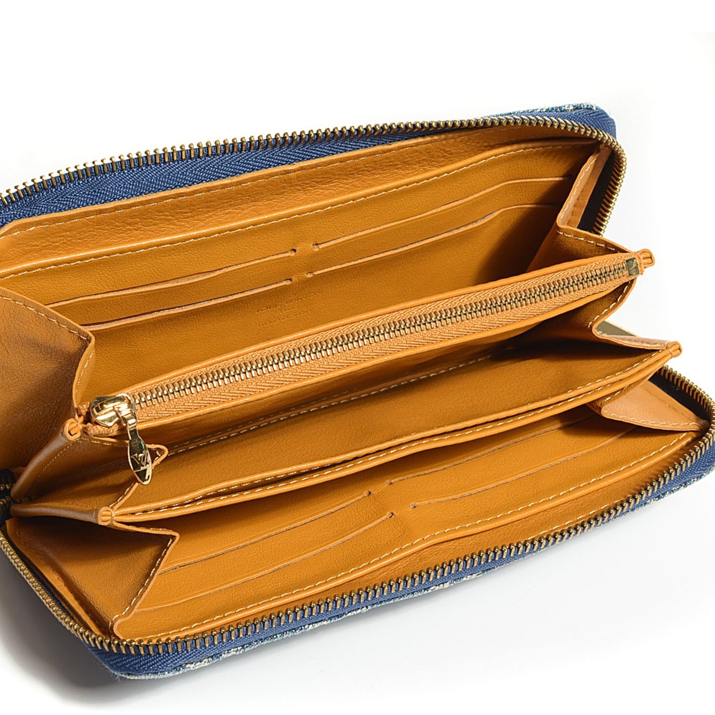 Monogram Denim Zippy Wallet Blue