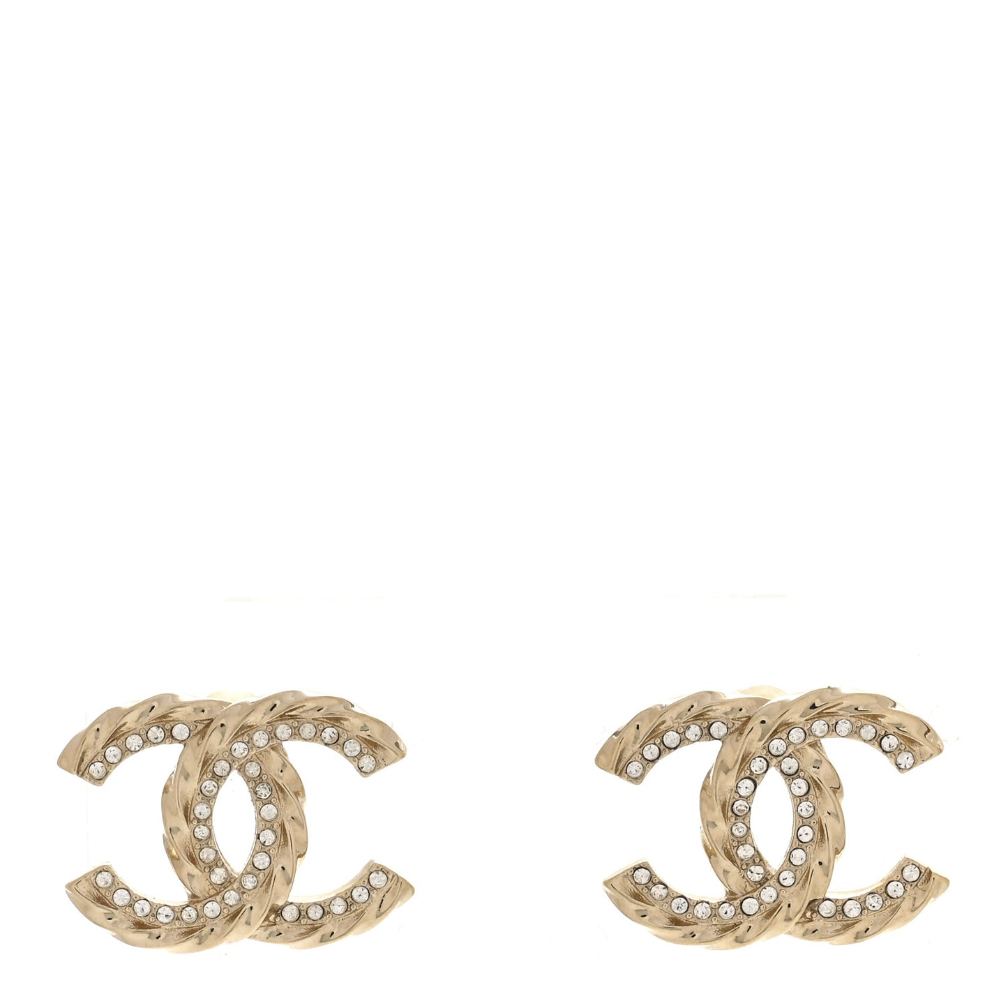 Crystal CC Earrings Gold