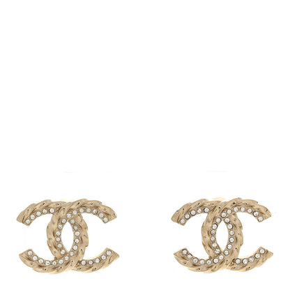 Chanel Crystal CC Earrings Gold 1 of 6