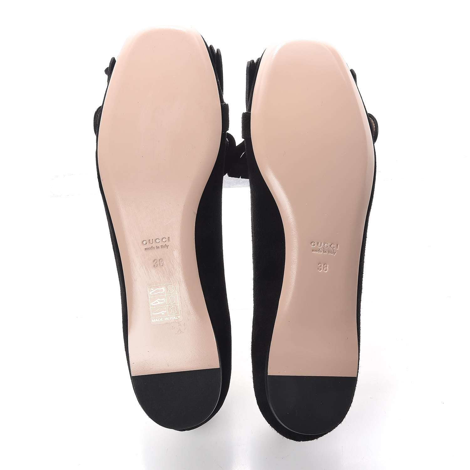 Gucci Kid Scamosciato GG Marmont Fringe Flats 38 Black 5 of 9
