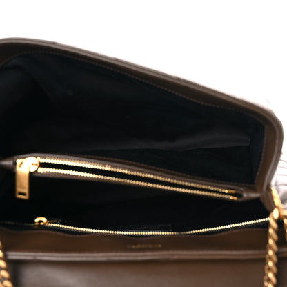 Saint Laurent Calfskin Y Quilted Monogram Medium Loulou Chain Satchel Soil Brown 5 of 13