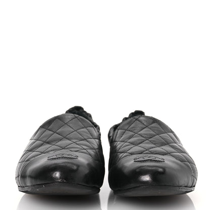 Chanel Lambskin Quilted Elastic CC Loafers 37.5 Black 2 of 13