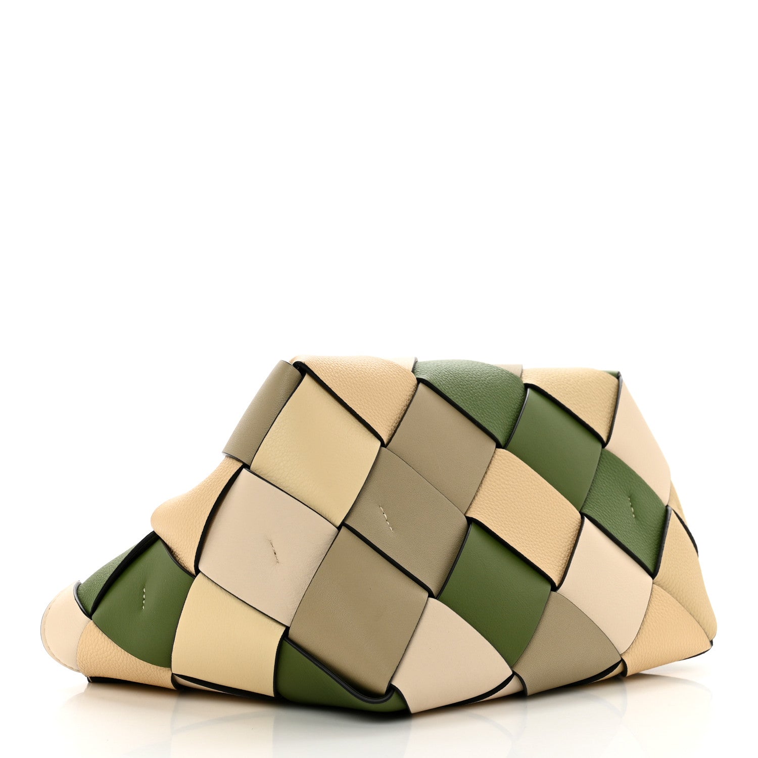 Loewe Calfskin Woven Small The Surplus Collection Basket Bag Avocado Ivory 4 of 9
