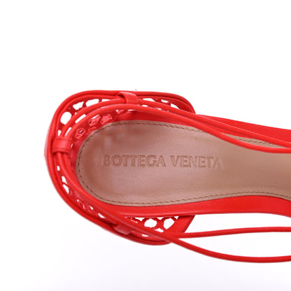 Bottega Veneta Mesh Nappa Stretch Ankle Tie Sandals 39 Tomato 10 of 11
